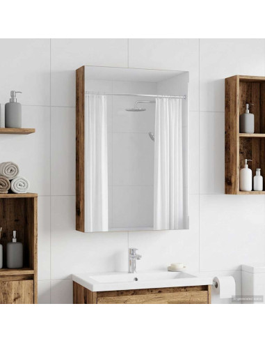 Mobiletto per specchio da bagno con lo scaffale Legno vecchio