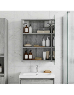 Mobiletto per specchio da bagno con lo scaffale Grigio Sonoma