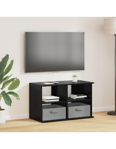 Supporto TV con cassetto Rovere Nero 79 x 40 x 48 cm