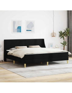 Struttura letto con materasso Nero 180 x 200 cm Poliestere