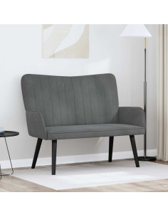Sofa a Due Posti Grigio scuro 115 x 61 x 87 cm Velluto
