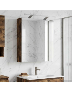Mobiletto per specchio da bagno Rovere fumé 60 x 14,5 x 70 cm