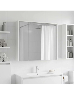 Mobiletto per specchio da bagno Bianco 73,5 x 16 x 62,5 cm