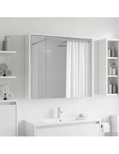 Mobiletto per specchio da bagno Bianco 73,5 x 16 x 62,5 cm