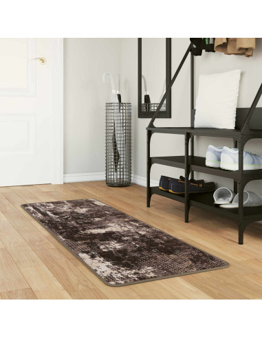 Runner Tappeto MARSA Nero 50 x 150 cm Poliestere e PVC
