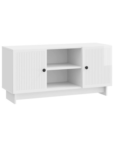Mobile TV Bianco Lucido 102 x 34,5 x 50 cm Legno multistrato