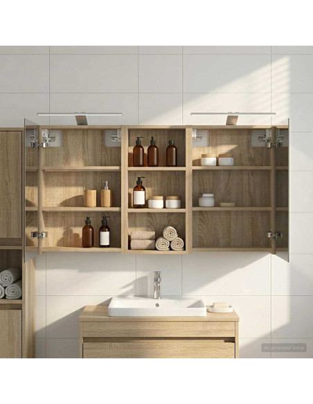 Set di Armadi da Bagno con porta 3 pcs 110 x 10,5 x 60,5 cm