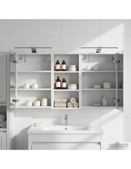 Set di Armadi da Bagno con porta 3 pcs 110 x 10,5 x 60,5 cm