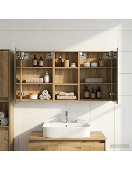 Set di Armadi da Bagno con porta 3 pcs 110 x 10,5 x 60,5 cm