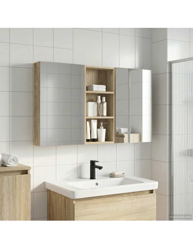 Set di Armadi da Bagno con porta 3 pcs 110 x 10,5 x 60,5 cm