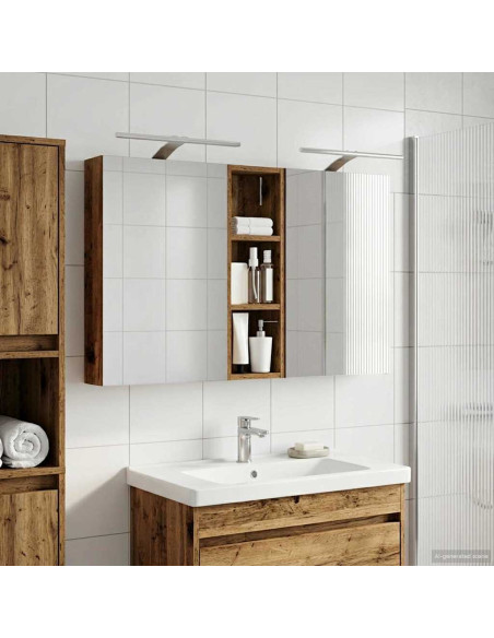 Set di Armadi da Bagno con porta 3 pcs 100 x 10,5 x 60,5 cm