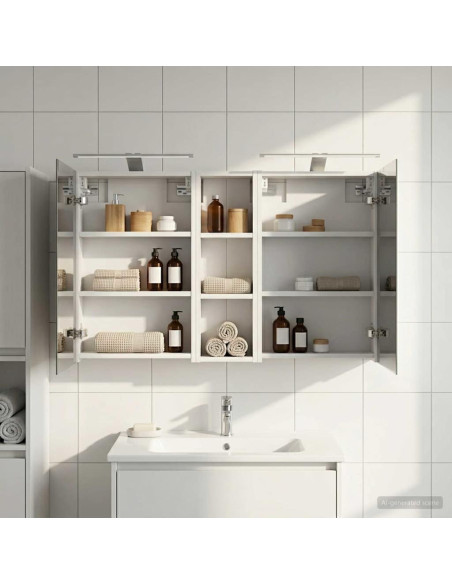 Set di Armadi da Bagno con porta 3 pcs 100 x 10,5 x 60,5 cm