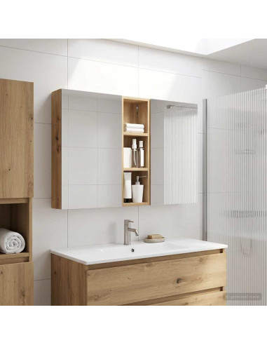 Set di Armadi da Bagno con porta 3 pcs 100 x 10,5 x 60,5 cm