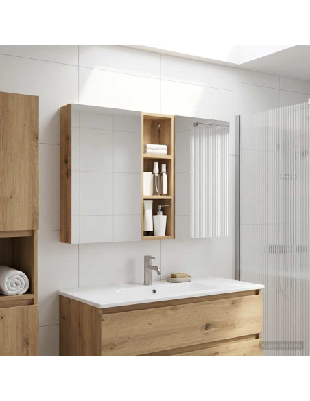 Set di Armadi da Bagno con porta 3 pcs 100 x 10,5 x 60,5 cm