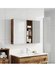 Set di Armadi da Bagno con porta 3 pcs 100 x 10,5 x 60,5 cm