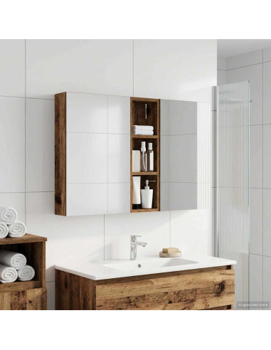 Set di Armadi da Bagno con porta 3 pcs 100 x 10,5 x 60,5 cm