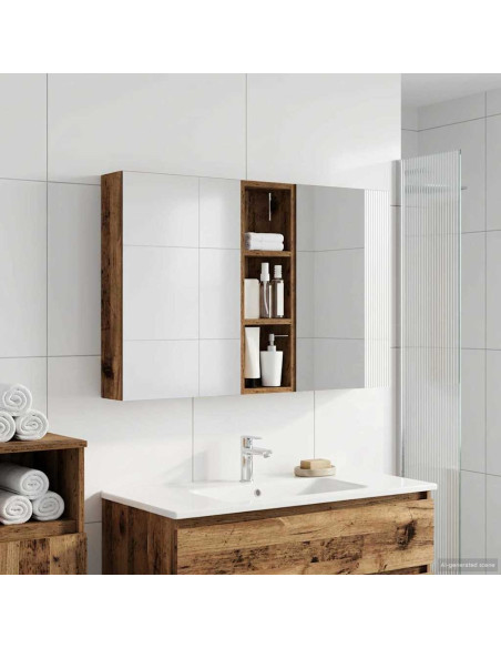Set di Armadi da Bagno con porta 3 pcs 100 x 10,5 x 60,5 cm