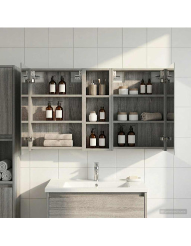 Set di Armadi da Bagno con porta 3 pcs 100 x 10,5 x 60,5 cm