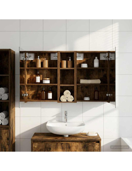 Set di Armadi da Bagno con porta 3 pcs 100 x 10,5 x 60,5 cm