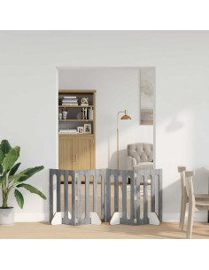 Recinto pieghevole per animali 4 pcs Sonoma grigia