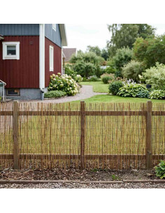 Recinzione per Giardino Carbonizzato 400 x 90 cm Giunco