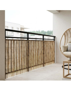 Recinzione per Giardino Carbonizzato 500 x 80 cm Giunco