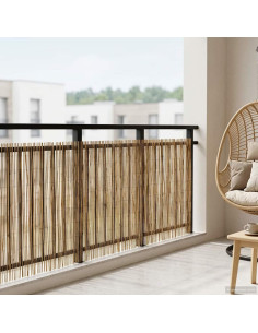 Recinzione per Giardino Carbonizzato 600 x 80 cm Giunco 2