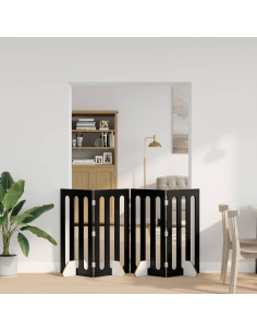 Recinto pieghevole per animali 4 pcs Rovere Nero