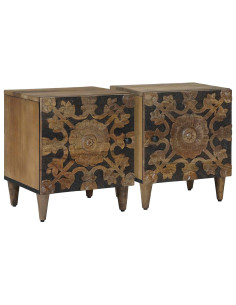 Armadio da Notte 2 pcs Marrone 40 x 33,5 x 46 cm