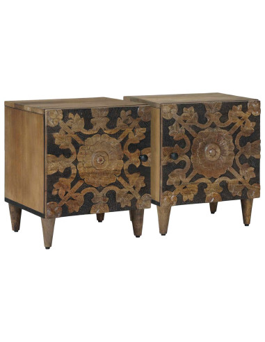 Armadio da Notte 2 pcs Marrone 40 x 33,5 x 46 cm