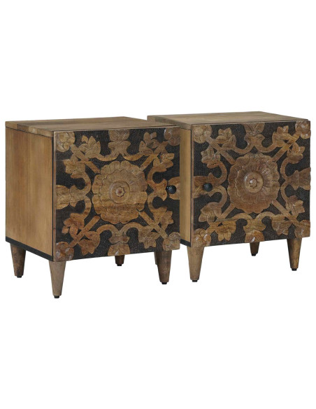 Armadio da Notte 2 pcs Marrone 40 x 33,5 x 46 cm