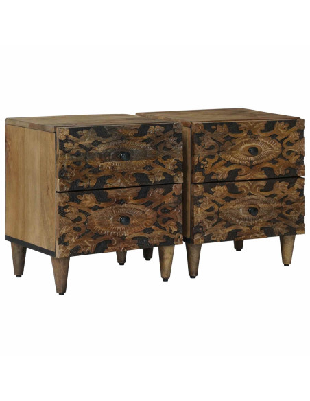 Armadio da Notte con cassetto 2 pcs Marrone 40 x 33,5 x 46 cm