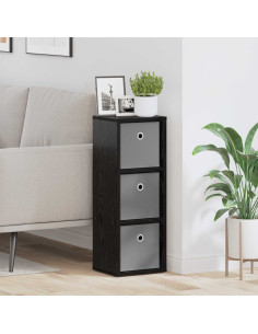 Credenza con cassetto Rovere Nero 25,5 x 22 x 69,5 cm