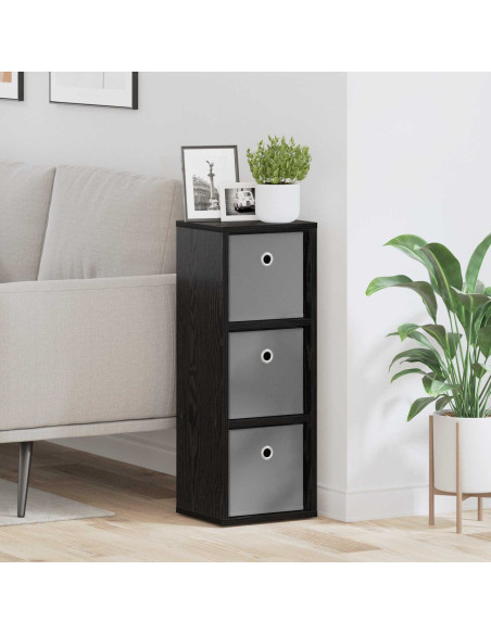 Credenza con cassetto Rovere Nero 25,5 x 22 x 69,5 cm