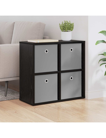 Credenza con cassetto Rovere Nero 59,5 x 27 x 57 cm