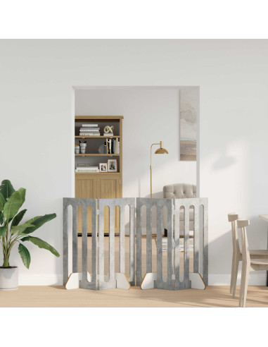 Recinto pieghevole per animali 4 pcs Grigio Cemento
