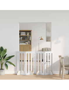 Recinto pieghevole per animali 4 pcs Bianco Lucido