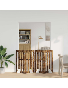 Recinto pieghevole per animali 4 pcs Quercia Affumicata