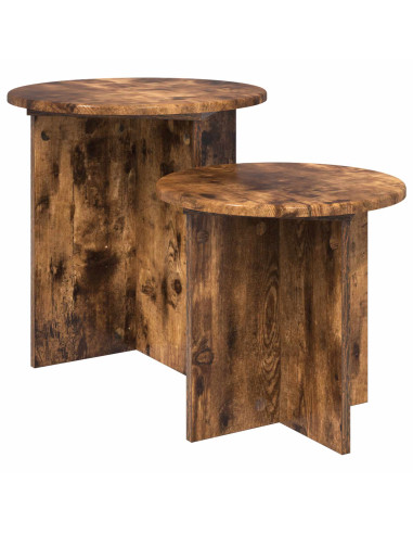 Set tavolini 2 pcs Quercia Affumicata Legno ingegnerizzato