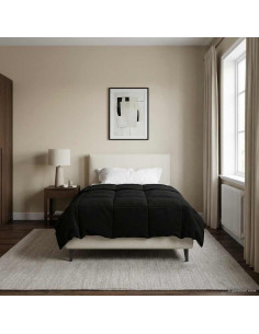 Duvet Estivo Trapuntato Nero 155 x 220 cm Microfibra