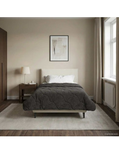 Duvet Estivo Antracite 140 x 220 cm Microfibra e Fleece Teddy