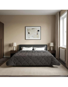 Duvet Estivo Antracite 200 x 240 cm Microfibra e Fleece Teddy