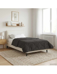 Duvet Estivo Antracite 155 x 220 cm Microfibra e Fleece Teddy