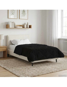 Duvet Estivo Nero 135 x 200 cm Microfibra e Fleece Teddy