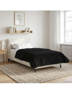 Duvet Estivo Nero 135 x 200 cm Microfibra e Fleece Teddy