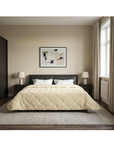 Duvet Estivo Crema 200 x 240 cm Microfibra e Fleece Teddy