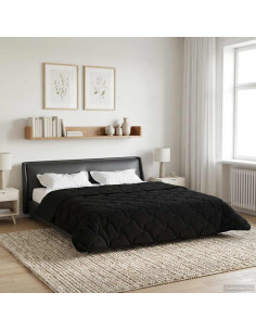 Duvet Invernale Nero 200 x 240 cm Microfibra e Fleece Teddy