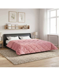 Duvet Invernale Rosa 200 x 200 cm Microfibra e Fleece Teddy