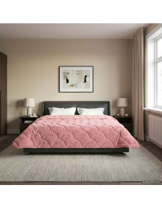 Duvet Invernale Rosa 200 x 240 cm Microfibra e Fleece Teddy