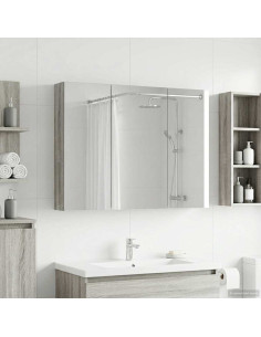 Mobiletto per specchio da bagno con lo scaffale Grigio Sonoma
